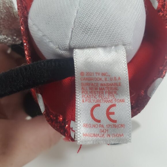 Ty Disney Sparkle Minnie Mouse Medium 8" Plush Red Polka Dot Dress NWT 2021 - Picture 5 of 9